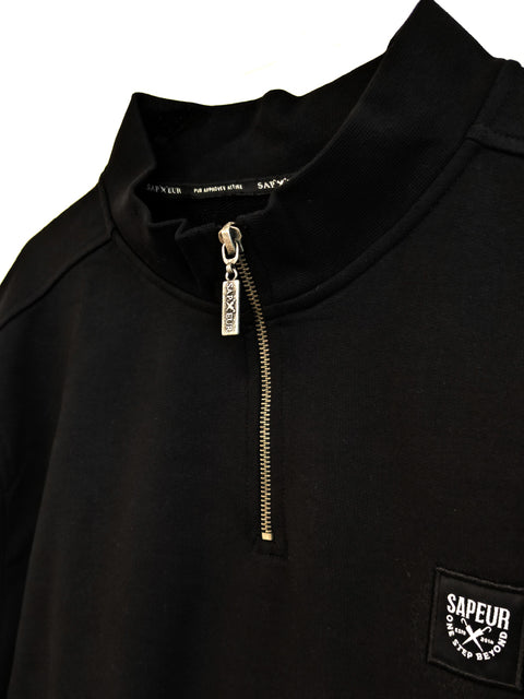 Halfzip-Sweatshirt Schwarz