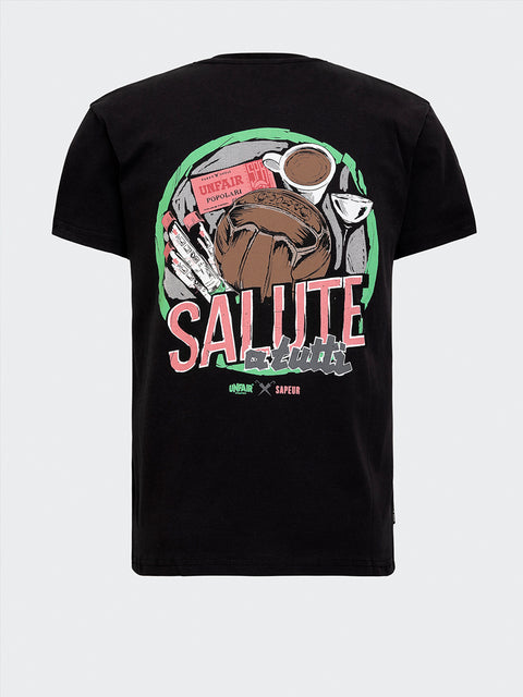 T-Shirt / Schwarz "Salute A Tutti"
