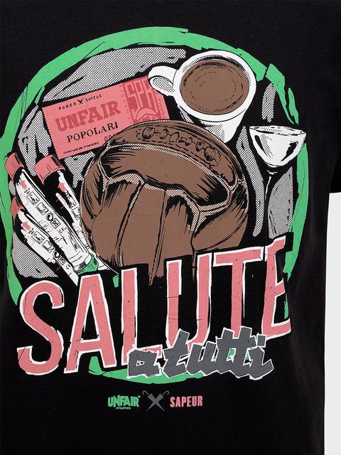 T-Shirt / Schwarz "Salute A Tutti"